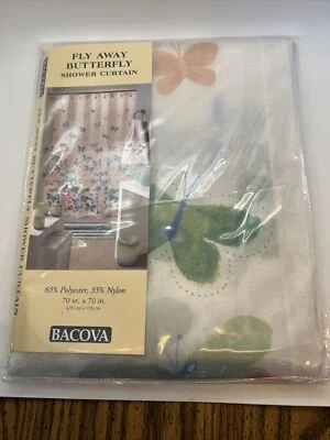 Cortina de Ducha Bacova Fly Away Mariposa Poliéster y Nylon Nueva 70 X 70” Kohl’s Foto 1 de 4
