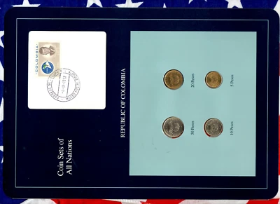 Coin Sets of All Nations Colombia UNC 20,10 Pesos 1991 50,5 Pesos 1990 - Image 1 of 2