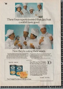 Página impresa vintage revista publicidad dieta delicia fruta enlatada - Imagen 1 de 5