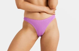 Billabong Size Medium Bikini Bottom Purple Summer High Tanga Skimpy Coverage NEW - Picture 1 of 11