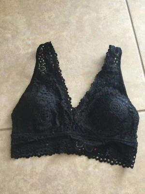 No Boundaries Lace Bralette V-Neck Lined Black Size Med New - Image 1 of 4