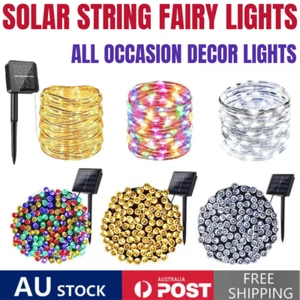 Solar Fairy String Lights 100/200/500 LED Outdoor Garden Christmas Party Decor - Picture 1 of 42