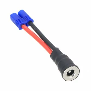 DC Power 5.5x2.1mm Female metal Socket to EC2 Male cable 16AWG 5CM Leads - Picture 1 of 2