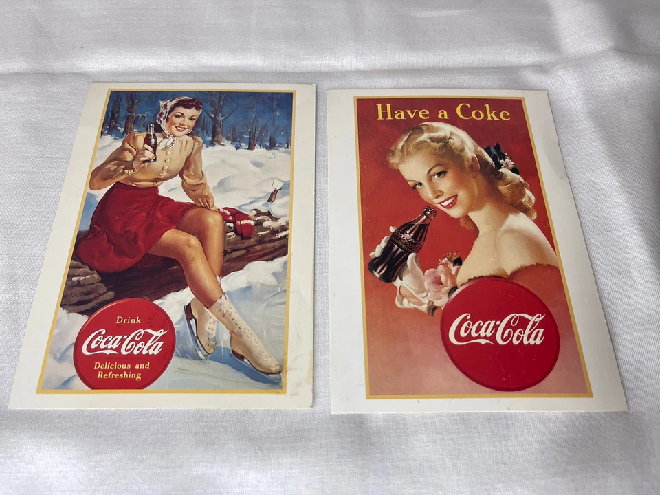 2 Vintage Coca Cola Post Cards - Image 1 of 1