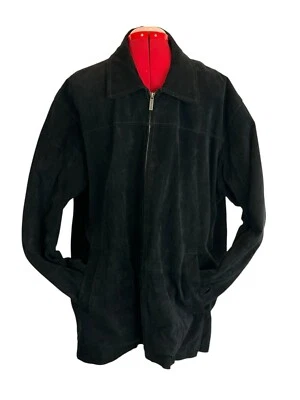 Boston Harbour Outdoorwear Soft Black Suede Leather Jacket Coat Men’s Sz XXL 2XL - Image 1 of 4