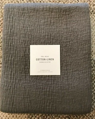 Ferragens de restauração tecido de sarja algodão-linho farsa lombar cinza grafite 14"x22" - Imagem 1 de 3