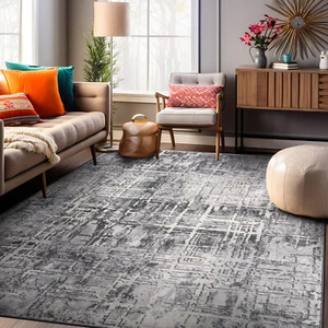 Rugshop Area Carpet Distressed Abstract Stain Resistant Soft Dining Room Rug 5x7 - Picture 1 of 11