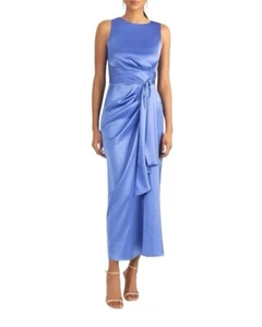 Shoshanna Women's Blue Pleated Sleeveless Sheath Dress Size 4 - Picture 1 of 10