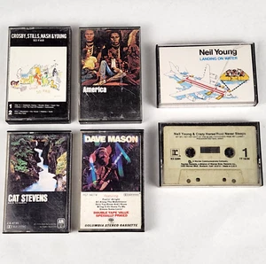 Neil Young Dave Mason Cat Stevens America Cassette Tape Lot of 6 So Far - Picture 1 of 11