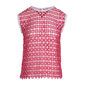 Sandro Paris Women's Blouse Size 3 / L Geometric Openwork Lace E11314E - Picture 1 of 8