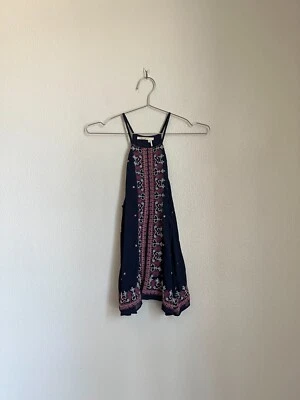 Camiseta sin mangas Floreat Anthropologie Midnight Flower bordada en azul marino talla US 4 Foto 1 de 4