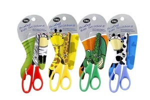 Printed Kids Scissors Safety Children School Plastic Paper Card Art Craft Cut - Picture 1 of 1