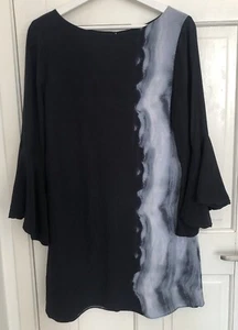 Mint Velvet Mini Dress Women 12 Blue Ruffle Sleeve RRP £109 - Picture 1 of 5