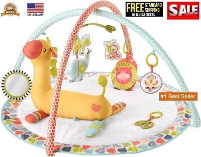 Fisher-Price Go Wild тренажерный зал и жираф на танкетке, детский тренажерный зал с музыкальным ковриком - Изображение 1 из 4