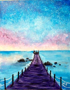Original Seascape Acrylic Painting | Signed | Handmade Canvas by Artist | 10x12" - Picture 1 of 8