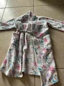 Disney Girls Fuzzy Olaf Frozen Bath Robe With Belt Kids Size M 8 - Picture 1 of 3