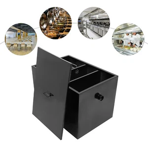 15L Commercial Grease Trap Interceptor Side Inlet 50 lbs Oil Water Separator - Picture 1 of 15