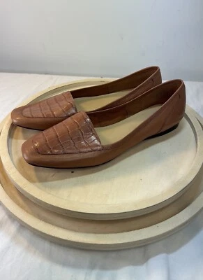 Circa Joan&David Lucia Leather Croc Print Loafers Size 9.5 - Image 1 of 4