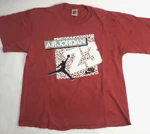 Camiseta roja de colección años 90 Nike Air Jordan 23 para hombre L logotipo de vuelo de cemento puntada única - Imagen 1 de 11
