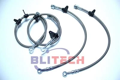 Stainless Front & Rear Brake Line For 1988-91 Honda CRX Si 1.5L 1.6L Brake Line  Foto 1 de 4
