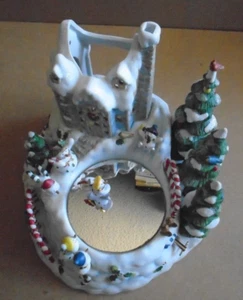 Partylite Kerzenhalter P7651 Musik Eislaufbahn Weihnachten Schneemann Bewegung - Bild 1 von 24