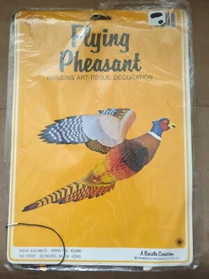 26" Flying Pheasant Thanksgiving Autumn Honeycomb Decoration 1979 Beistle Unused - Image 1 of 4
