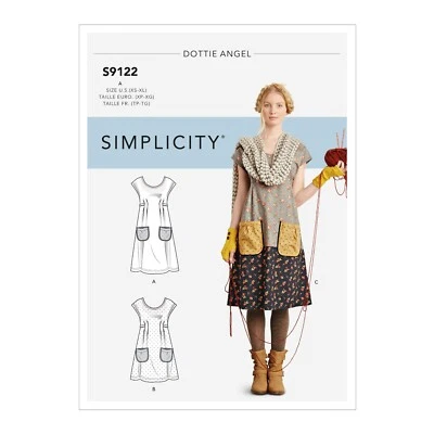 SIMPLICITY 9122 PINAFORE DRESSES Misses Sewing Pattern Sizes XXS - XXL (32-50) - Image 1 of 4