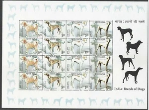 India 2005 Breeds of Dogs Pet animals Mammals Fauna Dog Stamp Sheetlet MNH - Picture 1 of 2