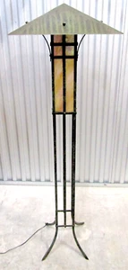Craftsman Metal and Mica Torchier Floor Lamp  - Picture 1 of 11