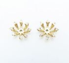 14K Yellow Gold ~1/6CTW Diamond Stud Earring Enhancers 