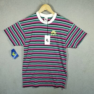 Nueva Camisa Tenis Nike X Olivia Kim Top XS Azul Mujer Rayas Bordada Paz Foto 1 de 4