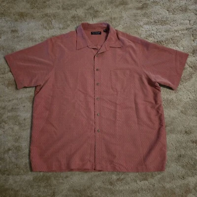 Roundtree & Yorke Short Sleeve Button Up Shirt Salmon Red Size XXL - Image 1 of 4
