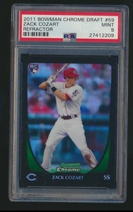 2011 BOWMAN CHROME ROOKIE REFRACTOR PSA 9 ZACK COZART REDS - Picture 1 of 1