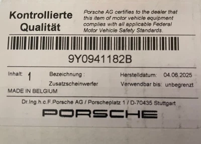 Genuine PORSCHE Cayenne 9YA Additional Headlight Right 9Y0941182A - Image 1 of 4