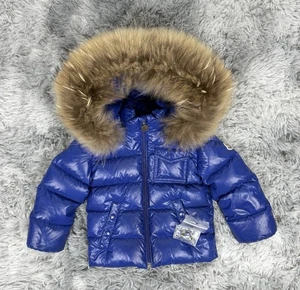 Moncler K2 Daunenjacke 12-24 Monate Pelzmantel Puffa Original Maya Baby 12”ptp Blau - Bild 1 von 17