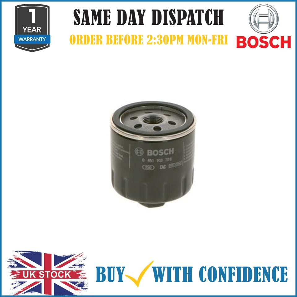 For Seat Ibiza 1.0 1.4 1.6 1993-2015 Bosch Oil Filter 0451103318 - Image 1 of 1