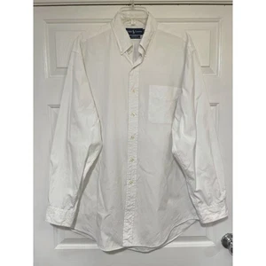 Camicia Oxford Vintage anni 90 Ralph Lauren No Pony Yarmouth Bianca Pinpoint Uomo 161/2 34 35 - Foto 1 di 7