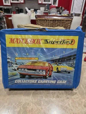 Vintage 1970 Match Box Super Fast Collectors Carrying Case With 24 Mixed Cars - Image 1 of 4