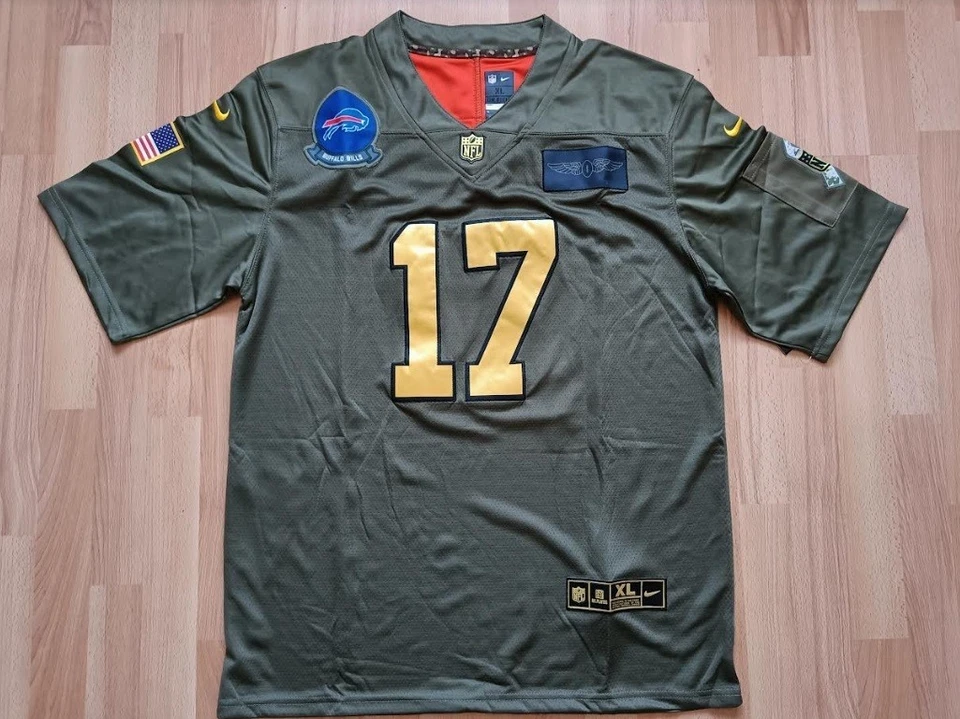 Buffalo Bills Josh Allen Gold Special Salute to Service Football NFL Trikot