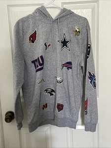 Felpa con cappuccio NFL grigia con più loghi di squadra - Medium con tasche - Foto 1 di 3