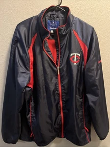 Giacca Minnesota Twins uomo grande blu giacca a vento Reebok full zip MLB - Foto 1 di 9