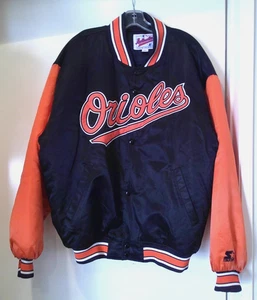 Vintage STARTER JACKET Baltimore Orioles Diamond Collection MLB  Snap Satin 2XL - Picture 1 of 17
