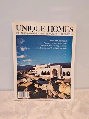 UNIQUE HOMES Magazine 1985 Vintage Luxury Real Estate Feb/Mar - Image 1 of 4