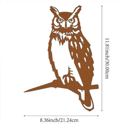 Metallvogel Gartenfigur Rabe Eule Tierfiguren Dekorationen Outdoor - Bild 1 von 4