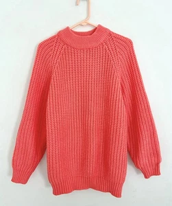 Maglione vintage anni 80 CSL Cherry Stix Ltd donna M arancione grosso Hong Kong - Foto 1 di 5
