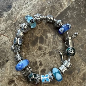 Echt .925 Sterling Pandora Armband mit 18 Original Pandora ALE Charms Weihnachten - Bild 1 von 9