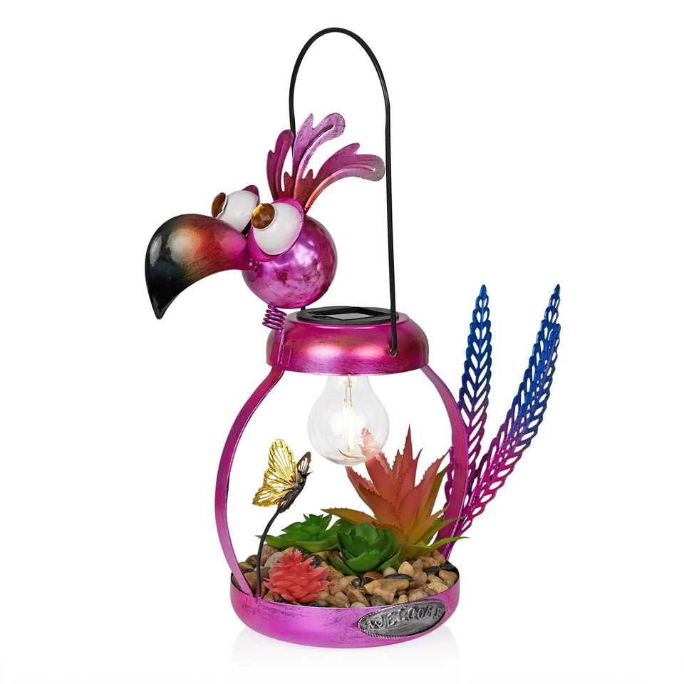Solar Pink Flamingo Garden Light 16 Inch Whimsical Outdoor Decor with LED - Image 1 of 4