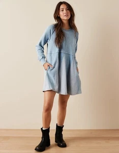 NWT American Eagle “This Feels Seriously Lived-In” Fleece Mini Dress Size Small - Picture 1 of 10
