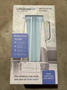 Life Straw Water Filter Pitcher 10 Cup Camping Outdoors Bpa Free New - Picture 1 of 8