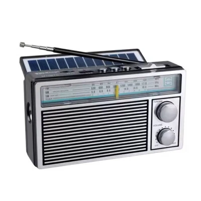 Radio Solar Bluetooth Am/FM con MP3 USB BT TF LUZ LED Emergencia Cargador Solar - Imagen 1 de 3